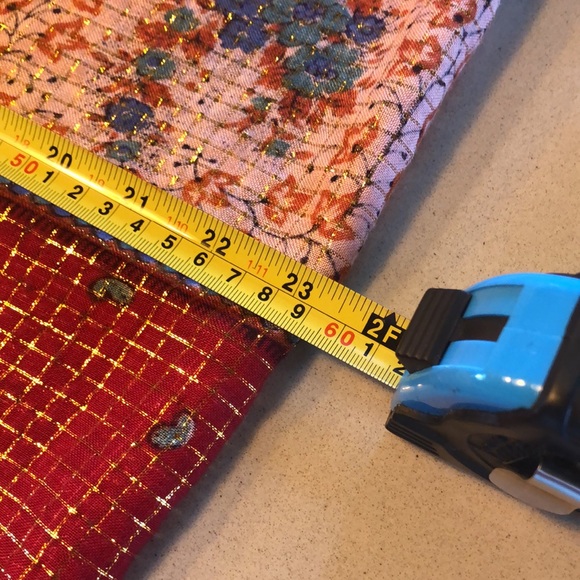 Vintage India Red Scarf with Gold Shimmer - Picture 7 of 7